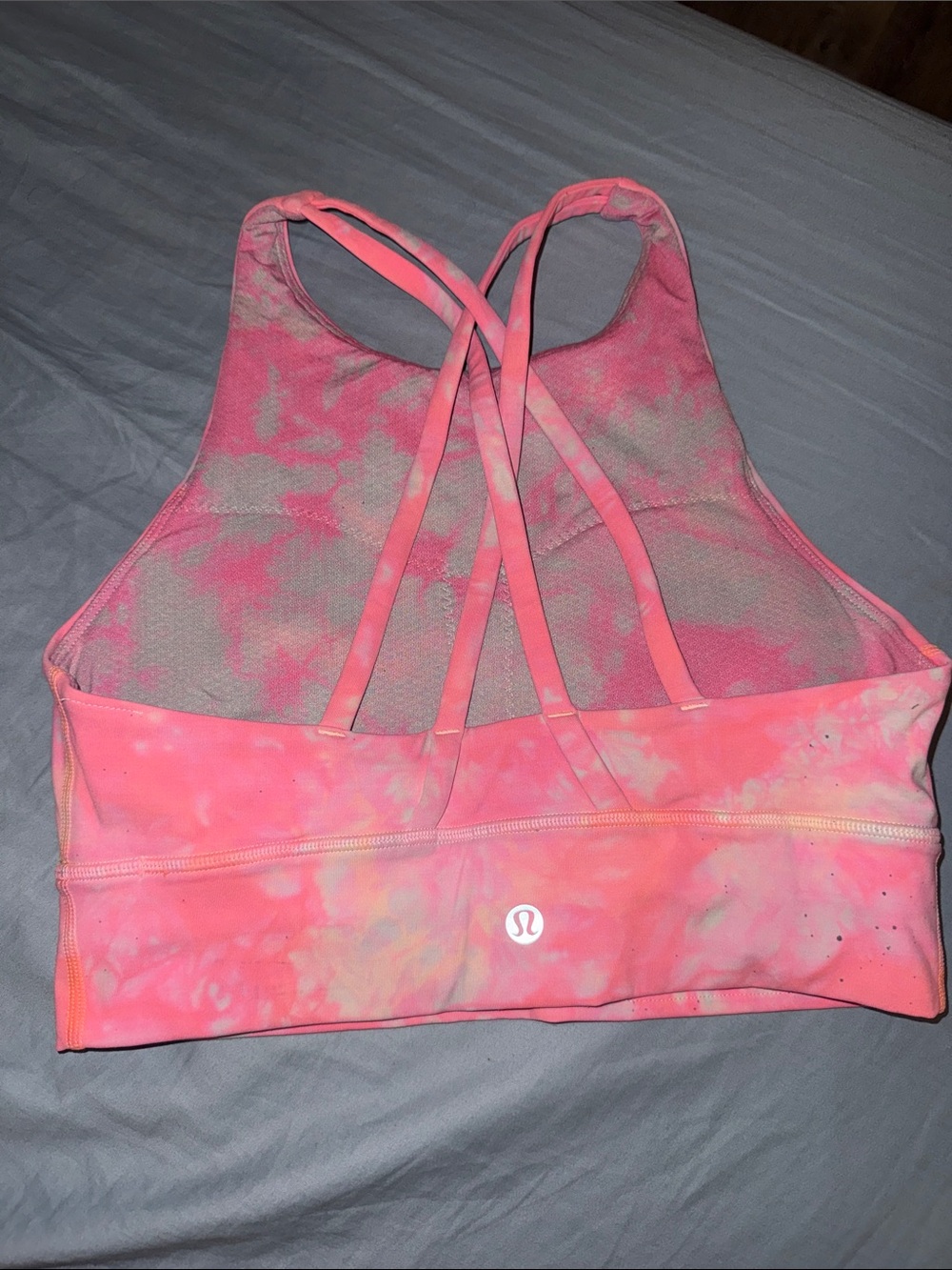 lululemon athletica Pink Tie-Dye Strappy Sports Bra with Crisscross Back